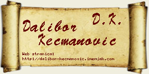 Dalibor Kecmanović vizit kartica